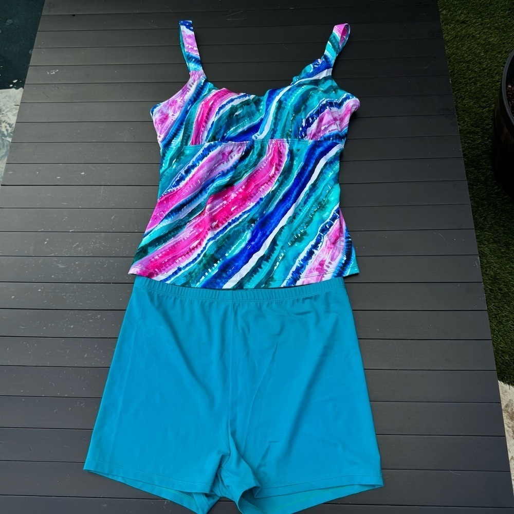Kim Gravel Swimsuits For All Tankini in Rainbow Stripe - Picture 6 of 6